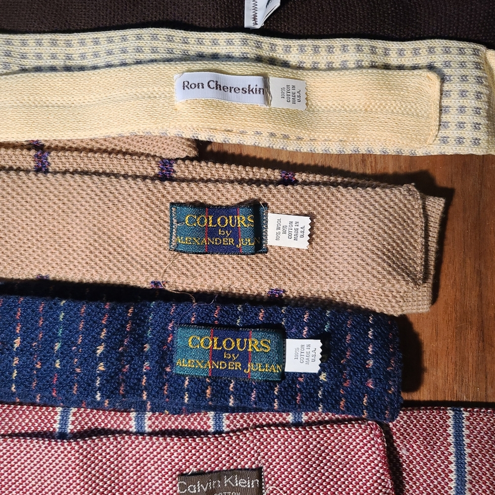 Set of 7 Vintage Knit Ties - Picture 3 of 6